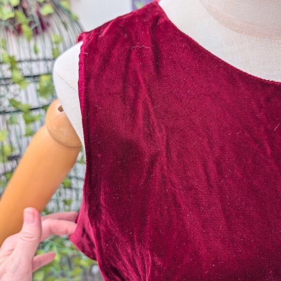 Vintage 1990's Dark Blood Red Velvet Backless Vampy Evening Gown By Jordan - Picture 15 of 15